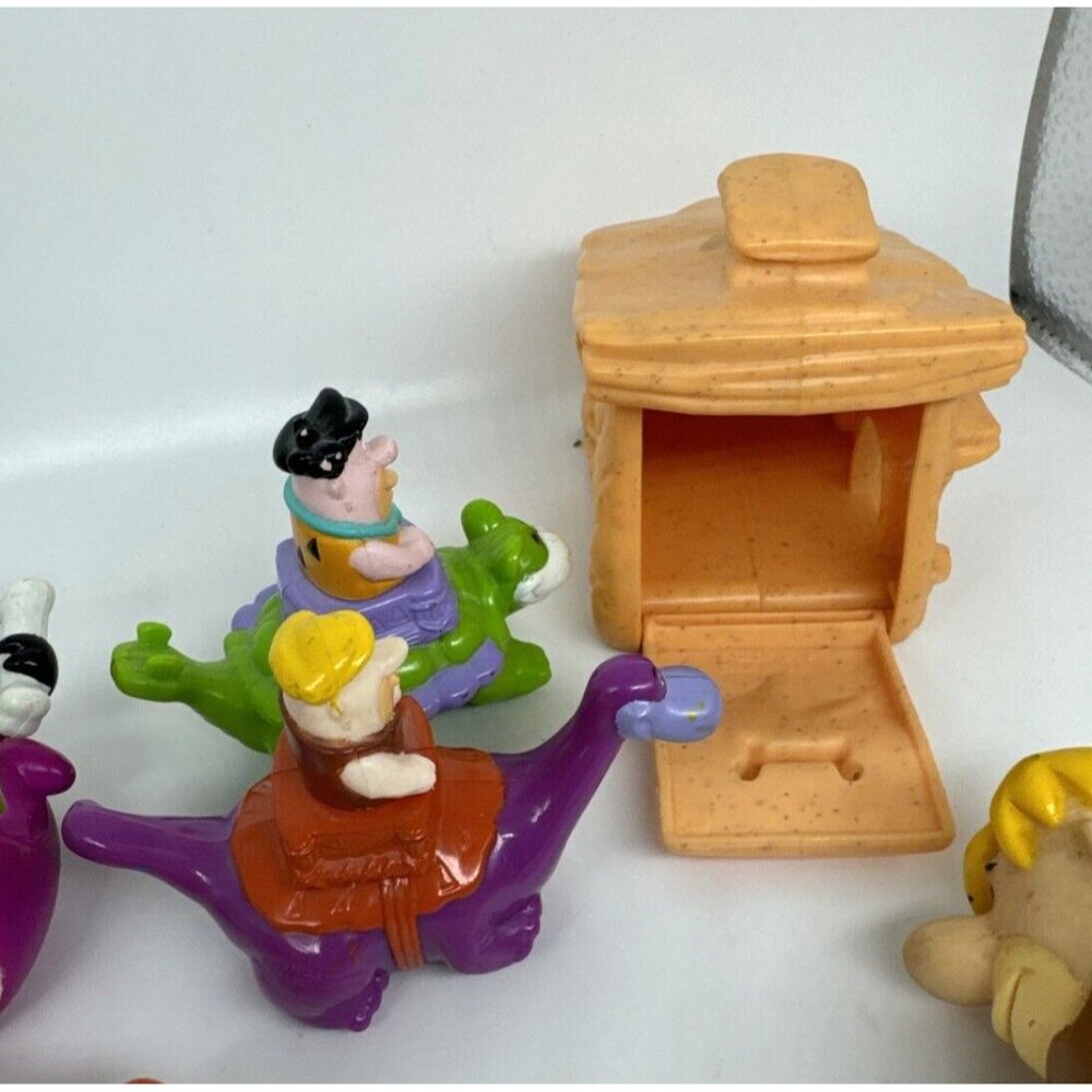 Vintage Flintstones Toys Lot of 6 Wilma Fred Barney Dino House Loose Figures 90s - Picture 2 of 7